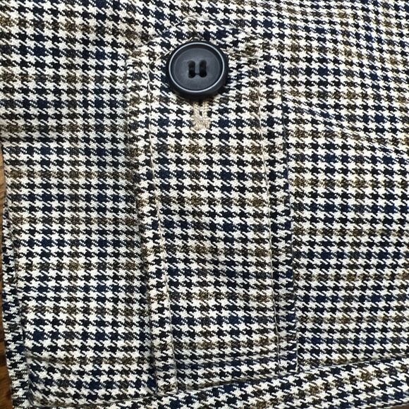 Topman Checkered Trench Coat Jacket Sz S Double Breasted Plaid Houndstooth $250 - Picture 4 of 12